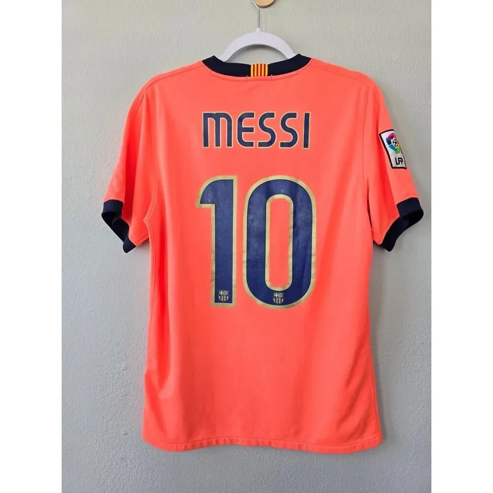 Nike FC Barcelona Messi 10 2009 Away Jersey Orange Shirt Size S Vintage Y2K